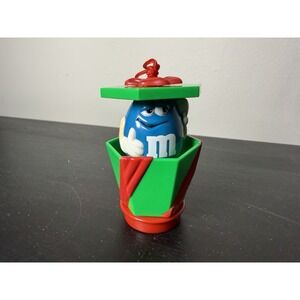 Blue M&M Pop-Up Present Christmas Ornament